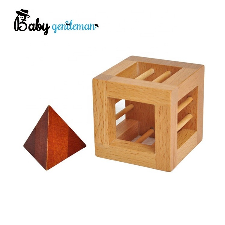 2023 High quality kids educational puzzle game wooden luban lock for preschool Z11038C