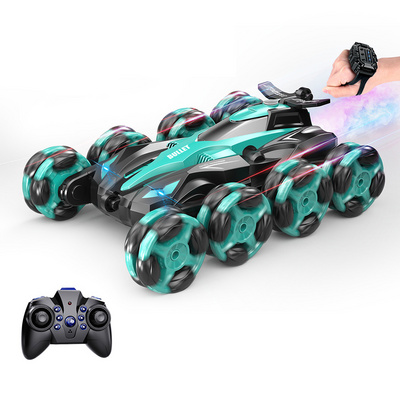 HW 8 wheel RC 2.4G Dual Remote Control Racing car 4WD High Speed Spray Drift 360-degree stunt Children toys gift