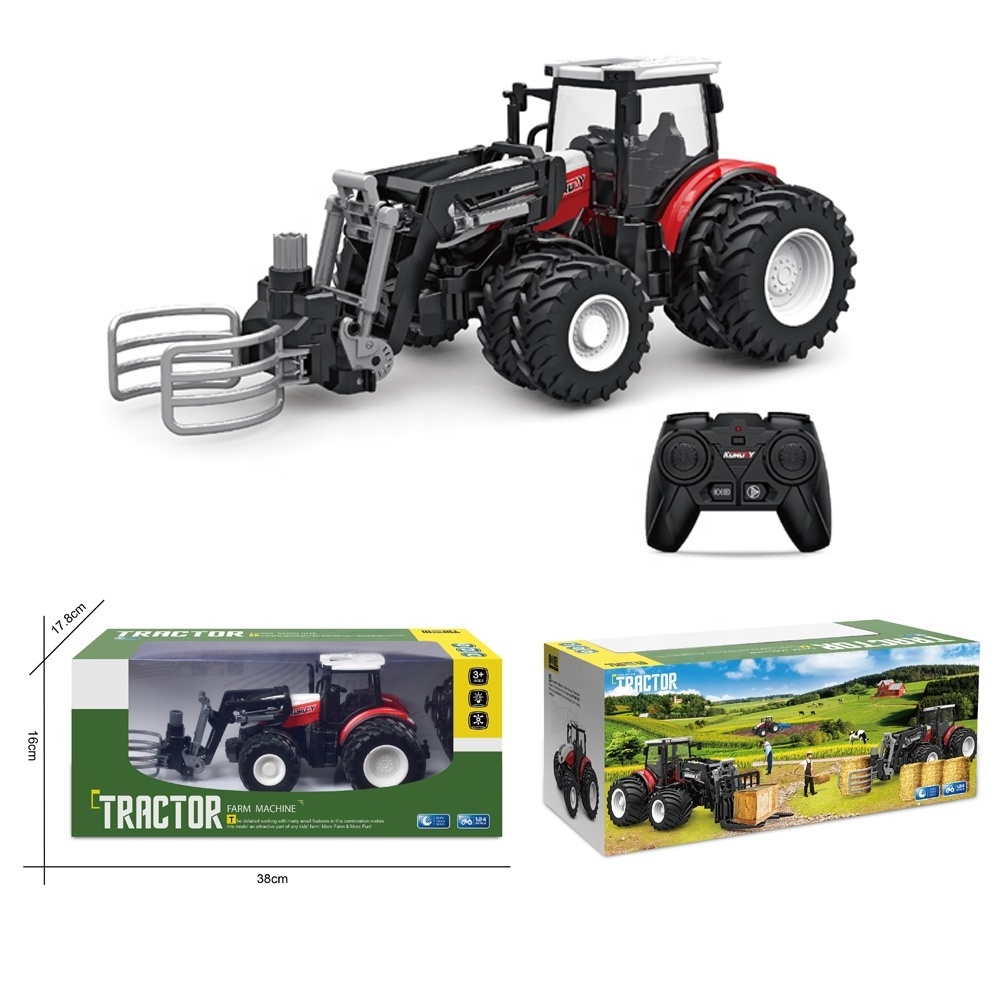 HW 1:24 6 Channel 2.4G rc tractors Front Loader construction farm trucks remote control car radio controlled Rc tactor