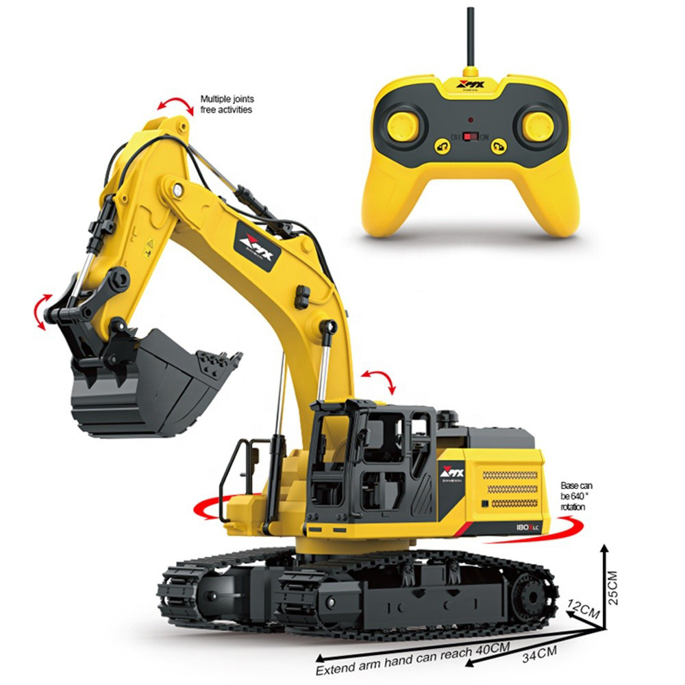 HW 5 channel Wholesale 1:48 scale Construction excavator model remote control rc truck for kids