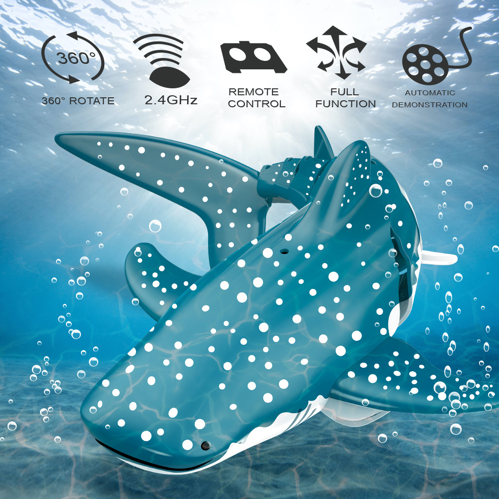 HW Mini RC Shark RC Boat Toy Simulation Animal Swimming Pool Fish Underwater Toy Remote Control Toys for Kids