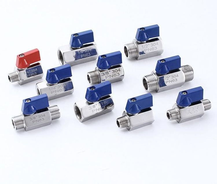 304 316 Stainless Steel Mini Ball Valve NPT Female x Male Thread Shut-Off Valve