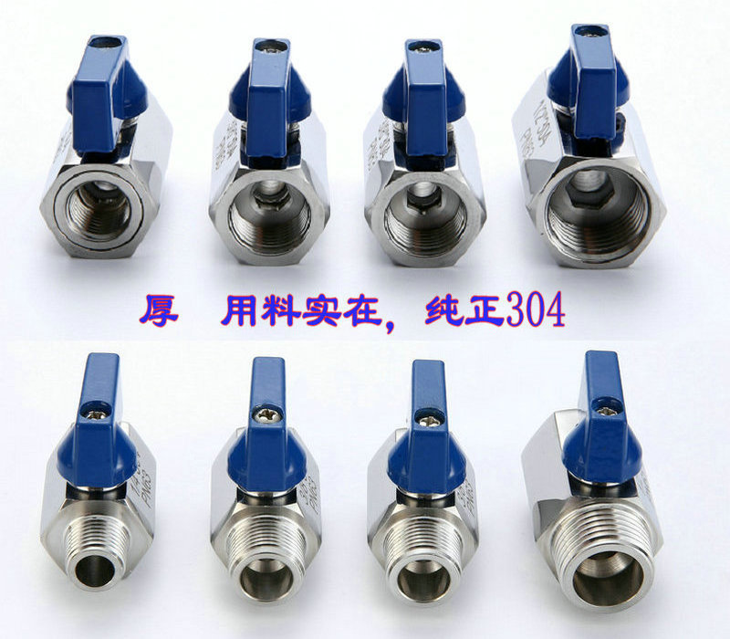 304 316 Stainless Steel Mini Ball Valve NPT Female x Male Thread Shut-Off Valve