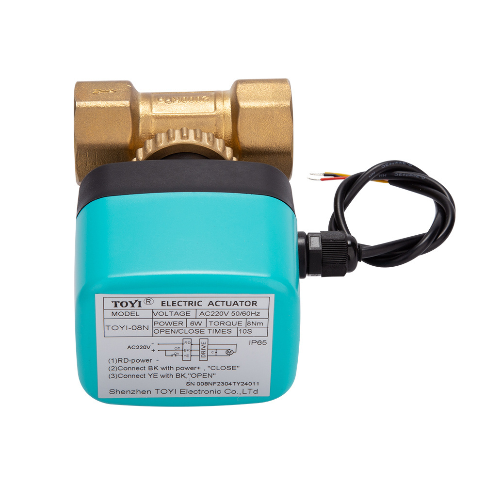 Toyi Hot  Selling Custom Product Brass   DC24v 1/2 Inches 2 Way Mini Electric Motorized Ball Valve For Water Irrigation