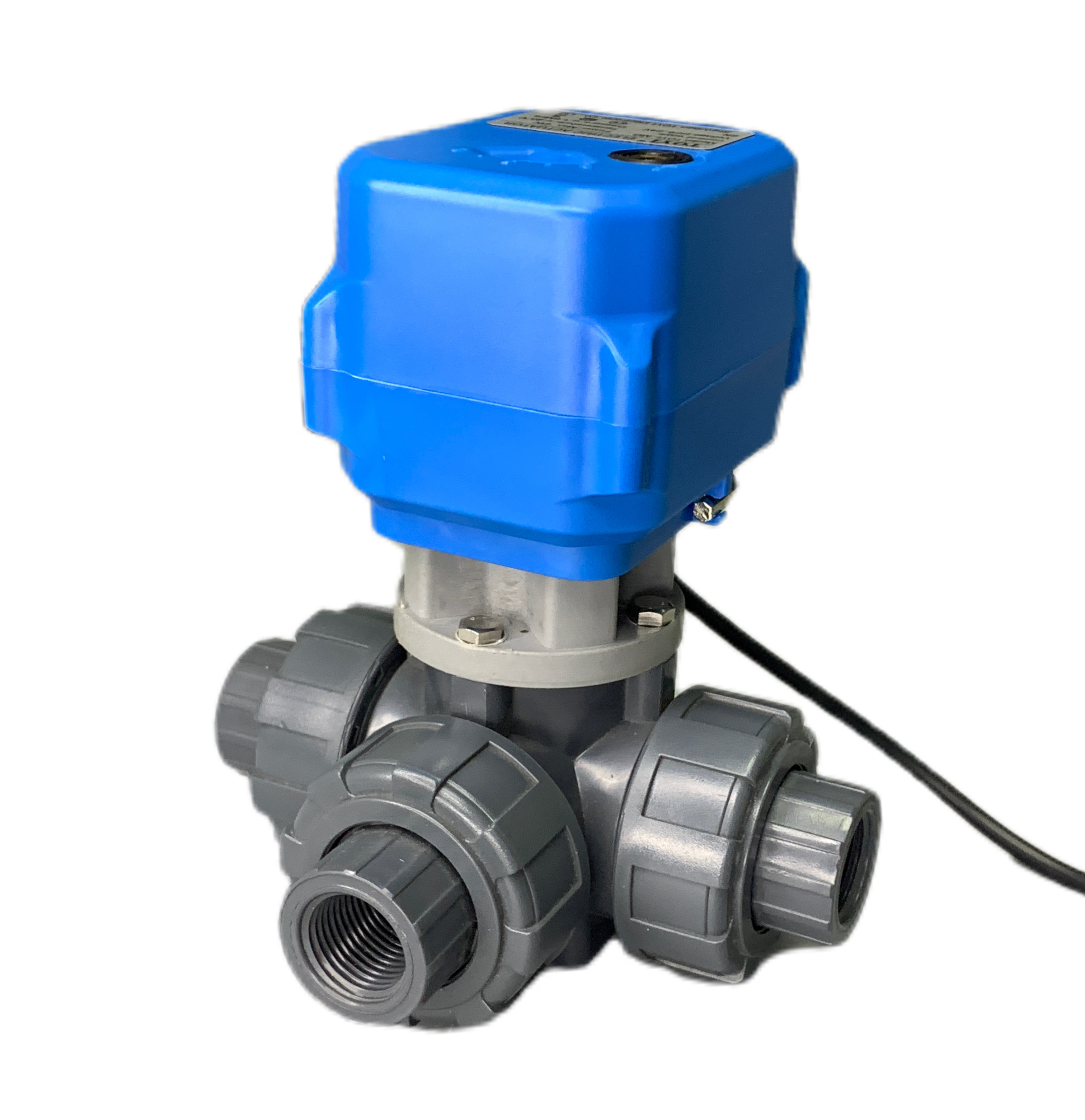 TOYI High Quality 3 Way Electric Actuator Control Valve UPVC PVC Ball Valve 1/2