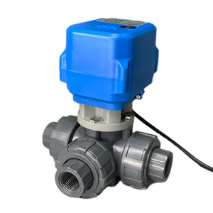 TOYI High Quality 3 Way Electric Actuator Control Valve UPVC PVC Ball Valve 1/2" 3/4" 1" Motorized Water Valve For Diesel Oil