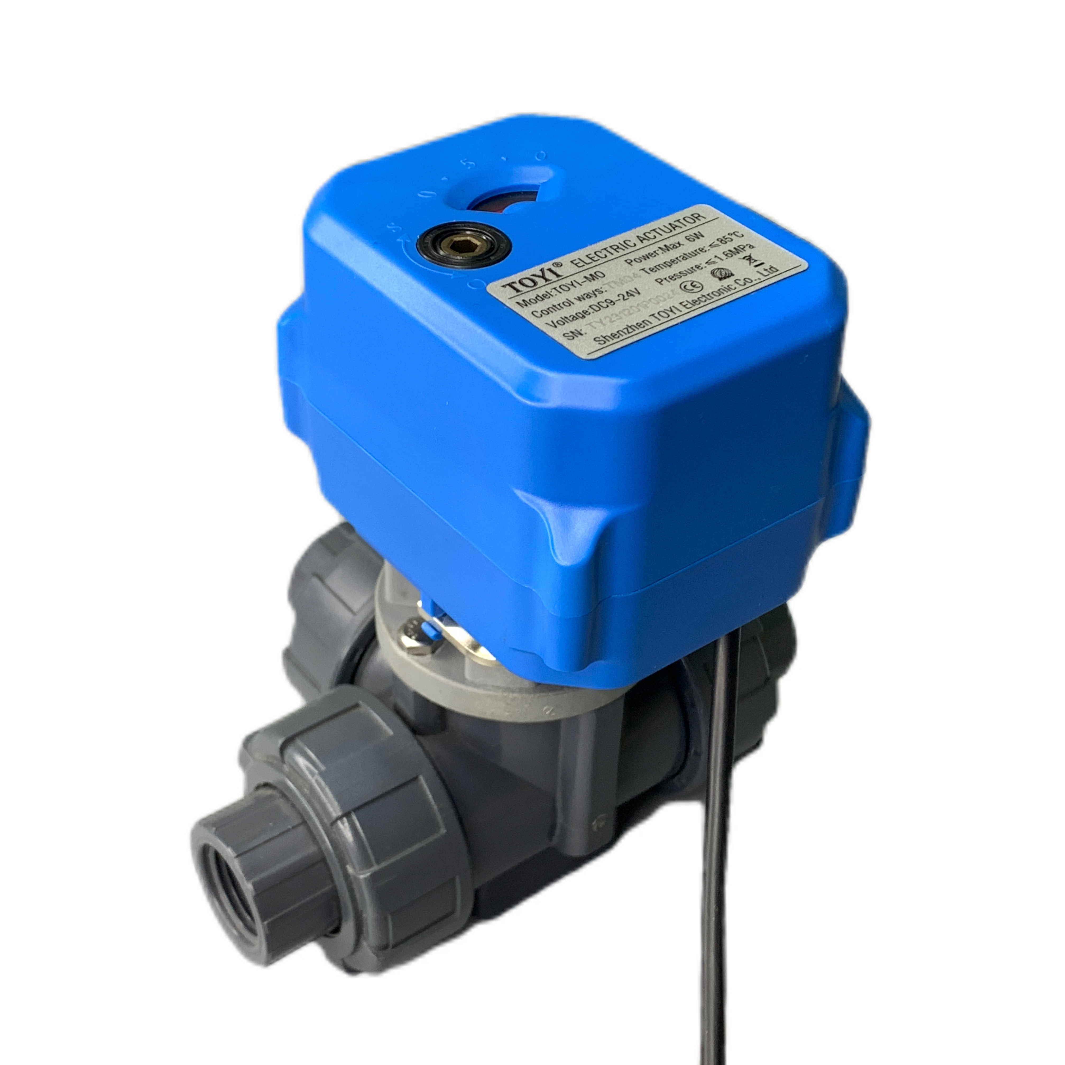 TOYI High Quality 3 Way Electric Actuator Control Valve UPVC PVC Ball Valve 1/2