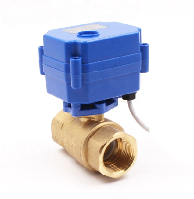 Electric Actuator 220V 230V 24V AC 2 Way automatic water valve flow control Brass Ball Motorized Valve