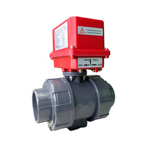 TOYI Hot Sale Dn50 2 Inch PVC Electric Actuator On/Off Type Motorized Plastic Ball Valve UPVC Control Valve For Swimming Pool