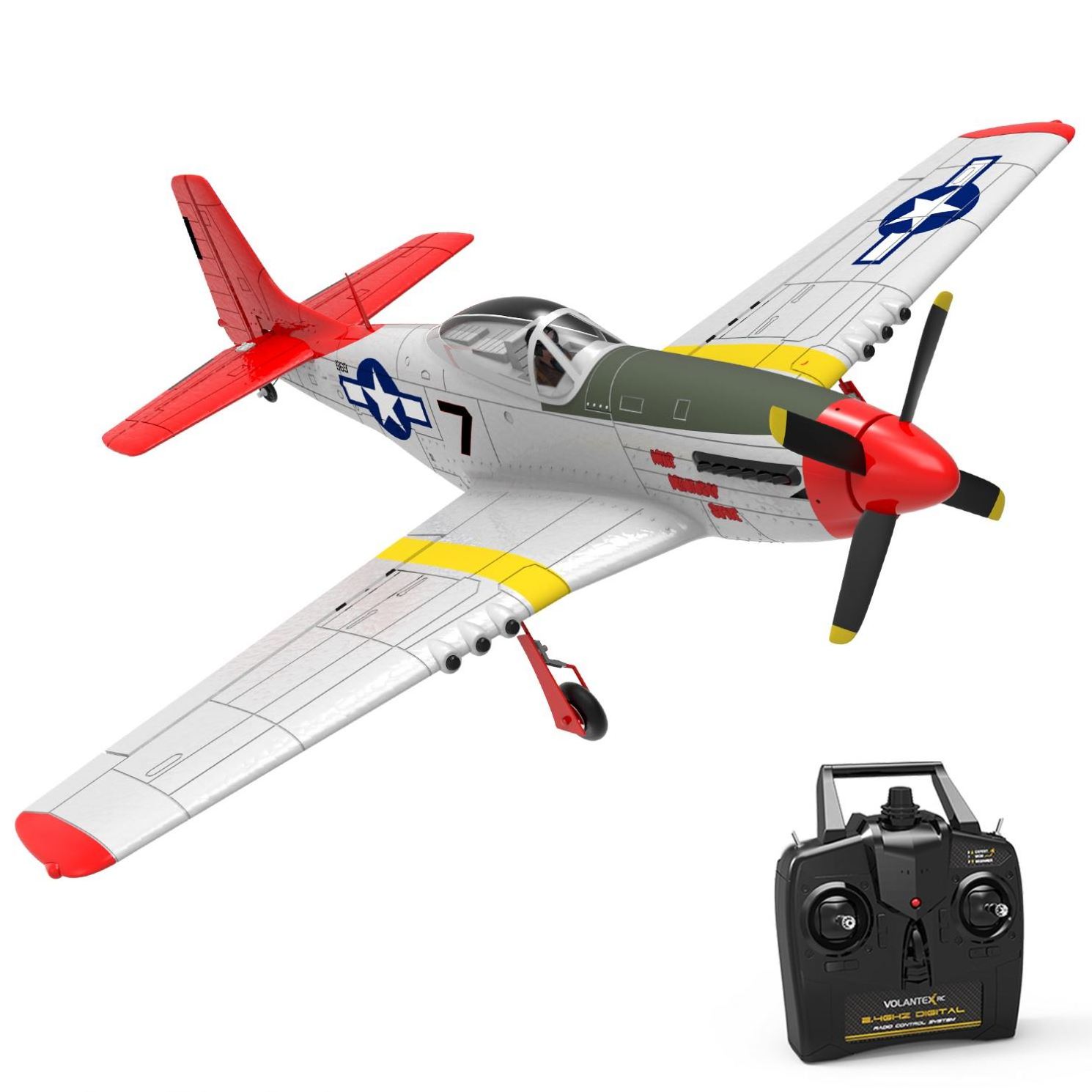 P51D 750MM Wingspan Wireless Remote Control Airplane Brushless Motor Toy Airplane