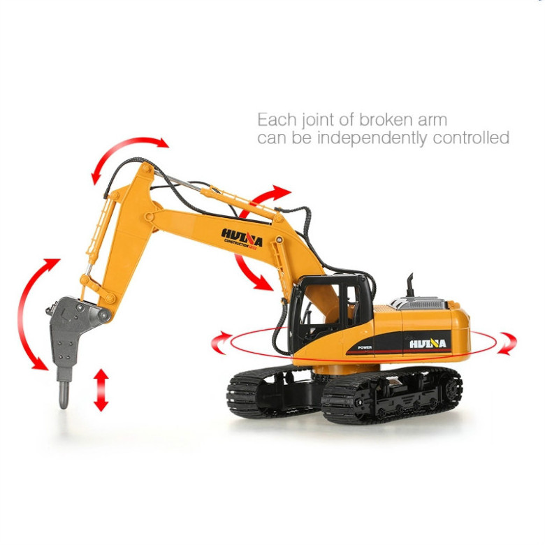 Huina 1560 semi-alloy remote control breaking machine 1/14 Rc excavator Truck 2.4Ghz Radio Controlled children rc toy trucks