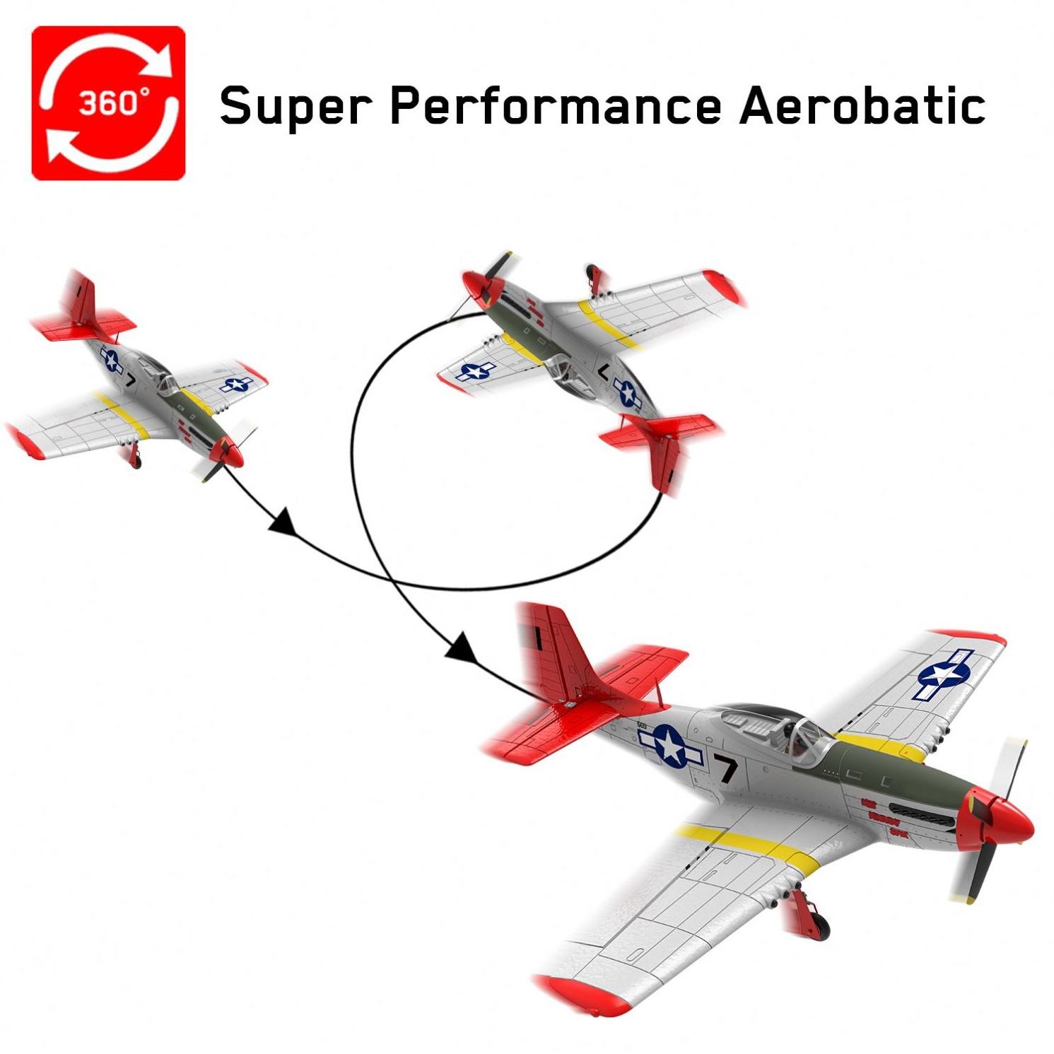 P51D 750MM Wingspan Wireless Remote Control Airplane Brushless Motor Toy Airplane