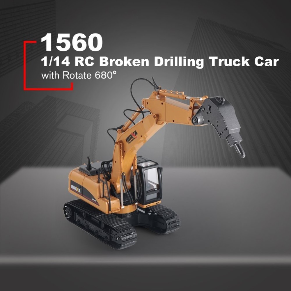 Huina 1560 semi-alloy remote control breaking machine 1/14 Rc excavator Truck 2.4Ghz Radio Controlled children rc toy trucks