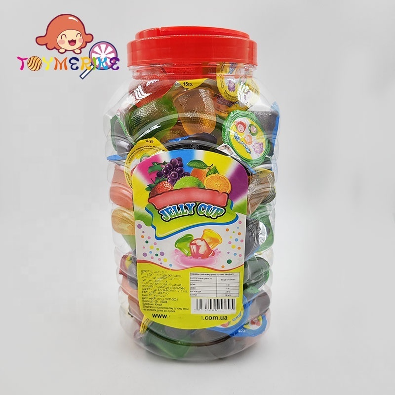 Halal Bulk Bag Bottle Packaging 15g Mini Pudding Cup Candy Sweet Fruity Flavor Jelly