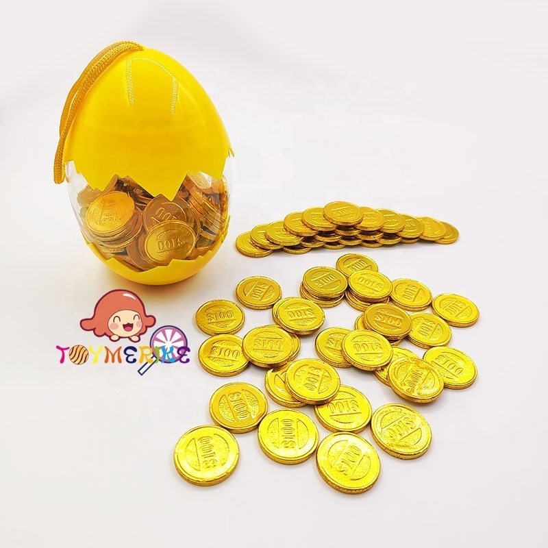 Wholesale Egg Shape Bottle Sweet Gold Coin Chocolate Candy