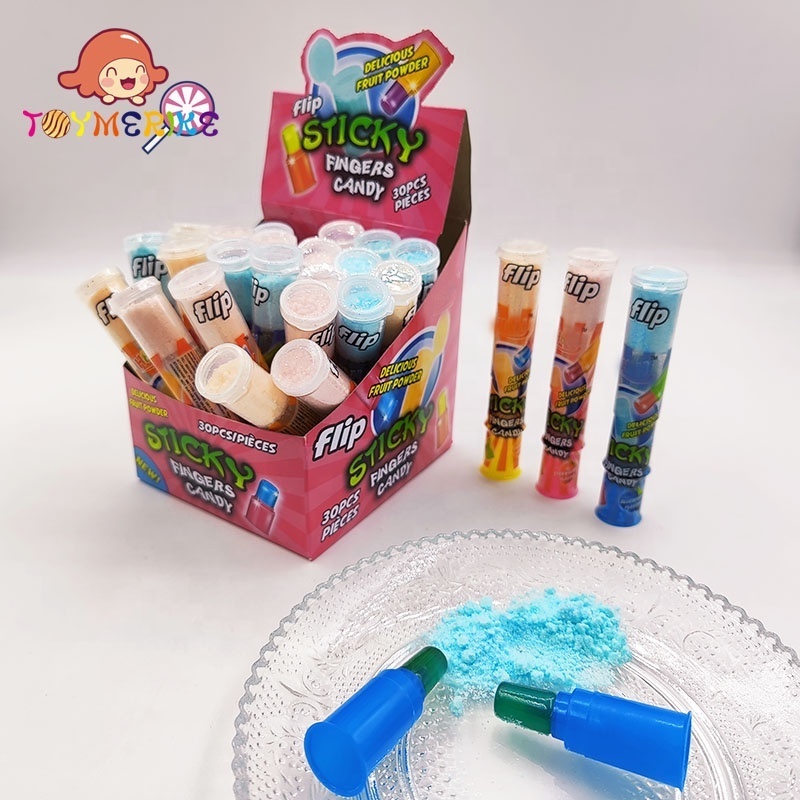 New Toy Candy Sweet Finger Lollipop With Fruit Powder Hard Bonbon