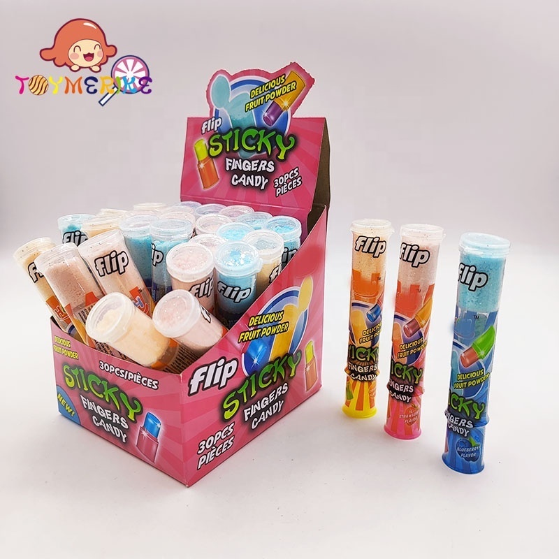 New Toy Candy Sweet Finger Lollipop With Fruit Powder Hard Bonbon