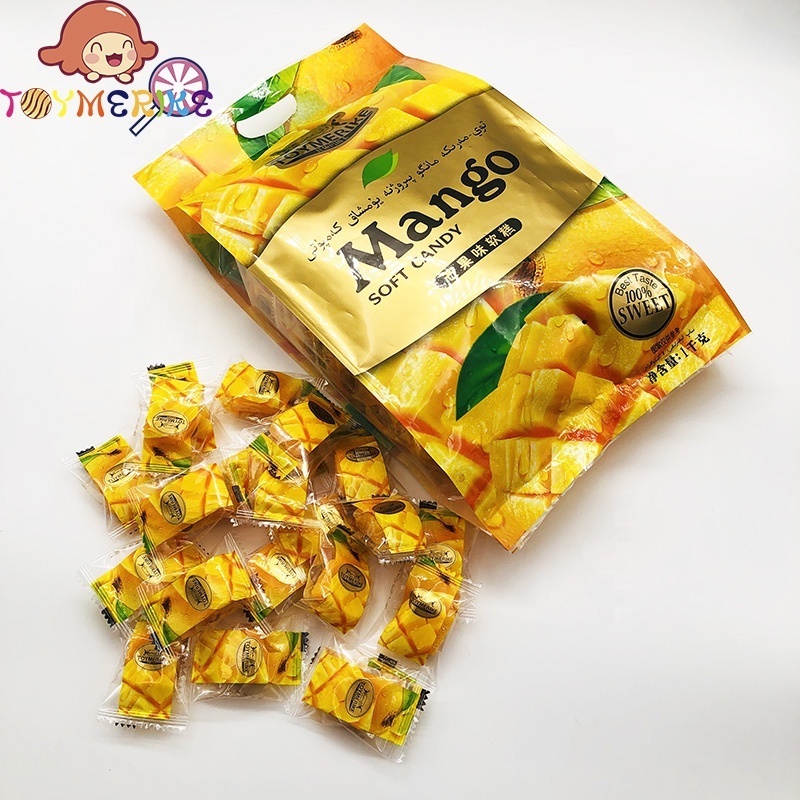 Toymerike Brand Real Mango Juice Candy Soft Chewy Gummy Cube Candy