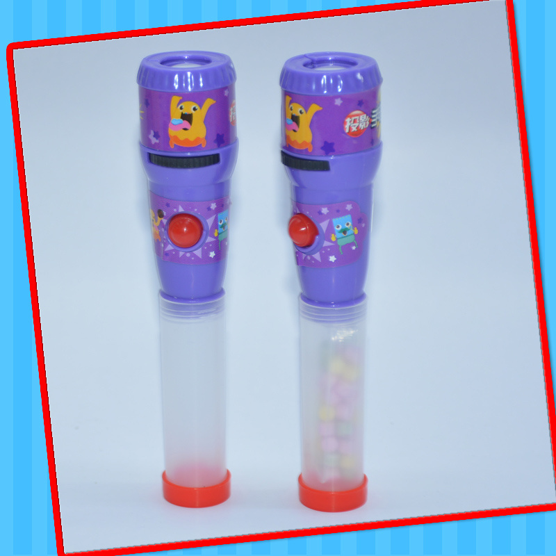 Wholesale China toy candy factory produce torch projection toy with candy best sell in 1 dollar shop