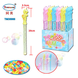 Wholesale china toy candy factory good selling promotion gift horse  bubble stick toy for kids with candy