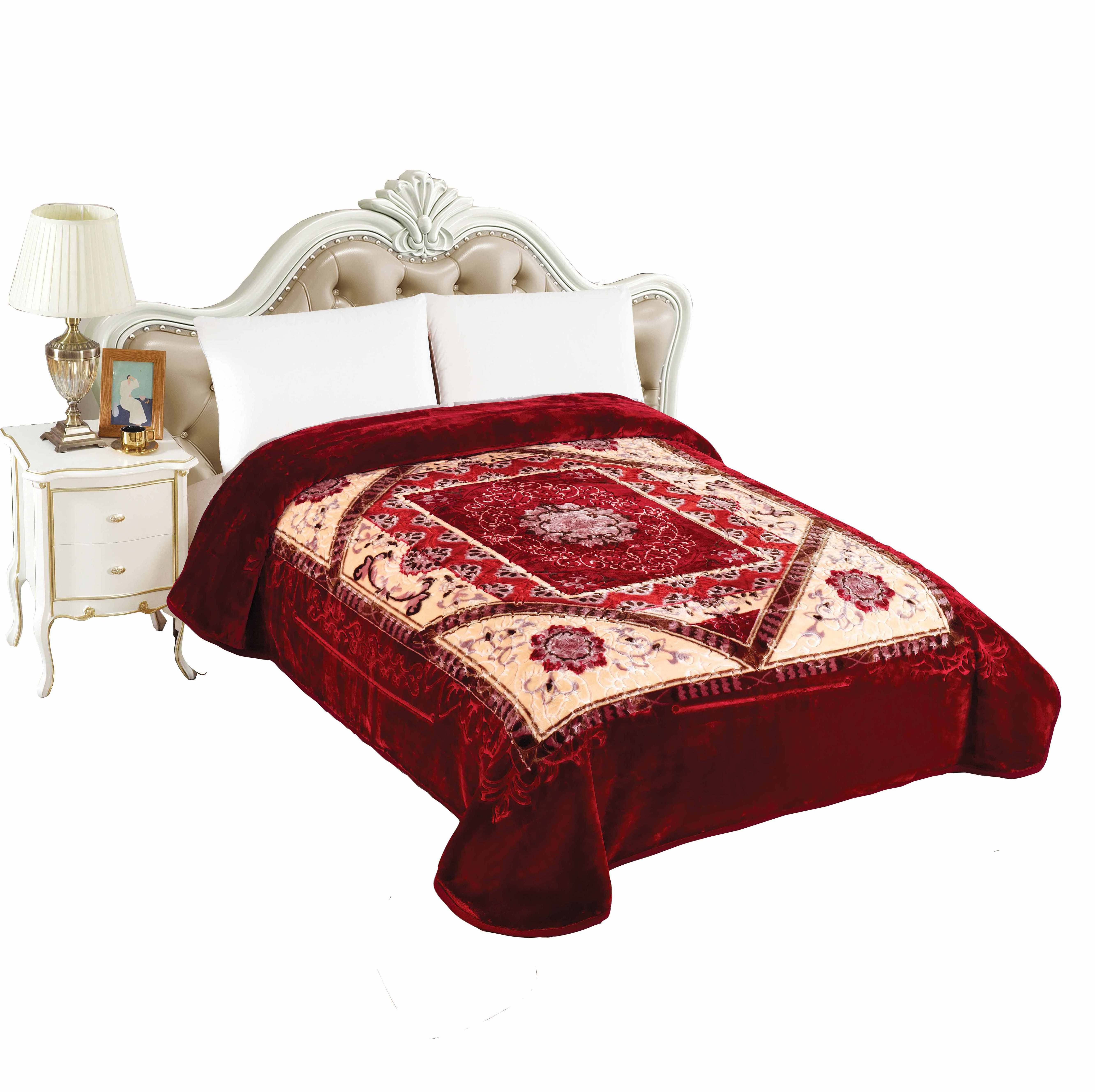 Double thickening raschel blanket qiu dong light luxury embossed warm blanket that single people nap blanket