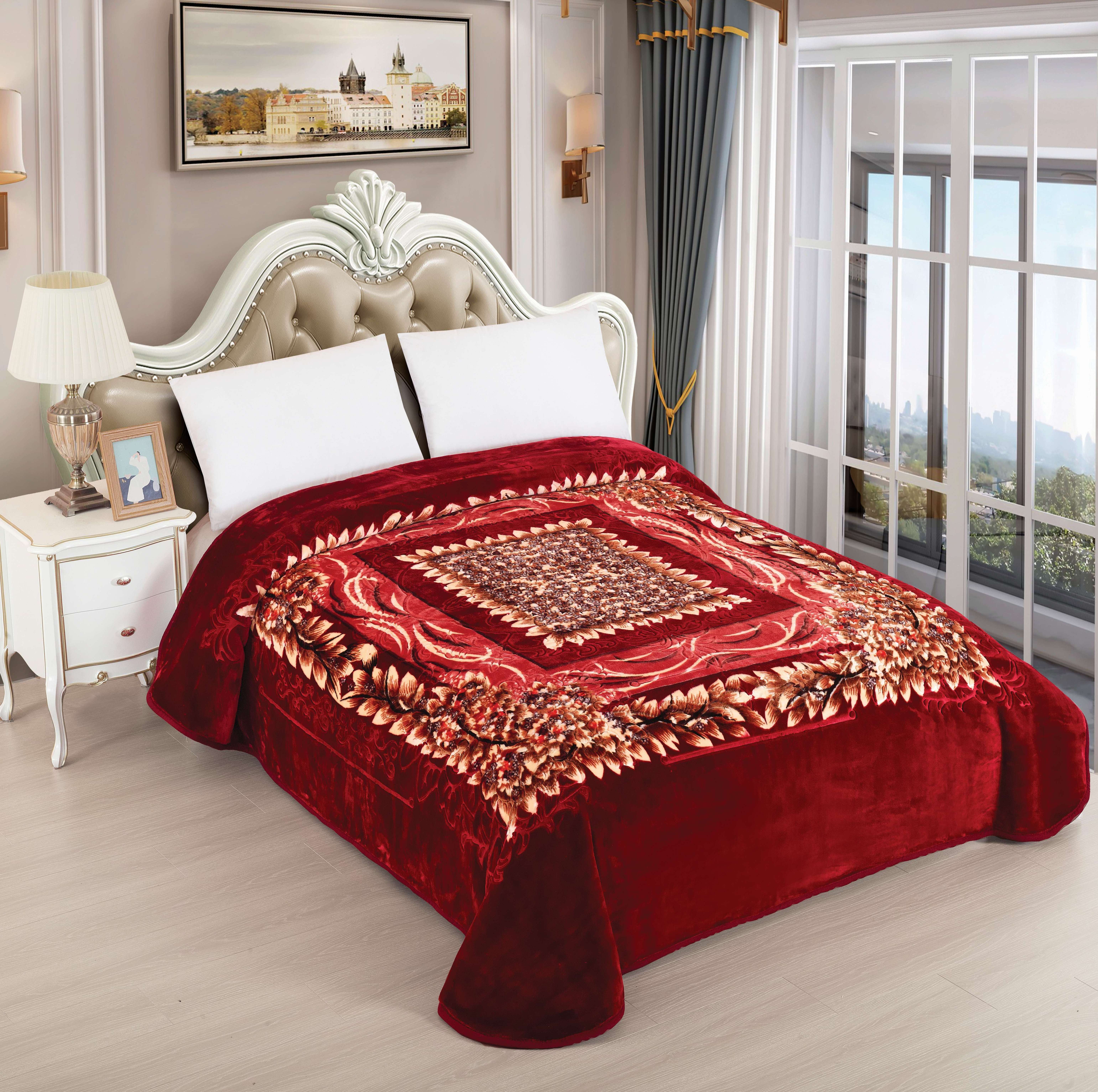 Wholesale Custom Double Embossed Polyester Blanket on Super Soft Royal Spanish Style Blanket