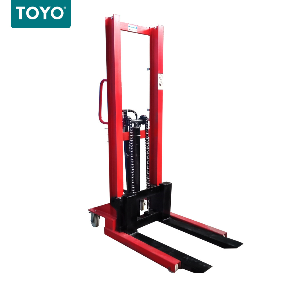 Chinese Factory Truck Mounted 2Ton Small Lifter Manual Pallet Stacker Forklift