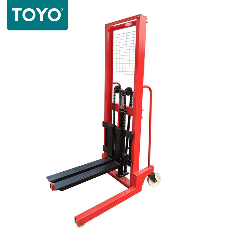 Chinese Factory Truck Mounted 2Ton Small Lifter Manual Pallet Stacker Forklift