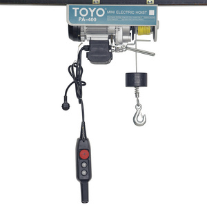 Toyo Pa500 Pa1000 Wire Rope Micro Electric Hoist 220V Portable Motor Powered Small Crane