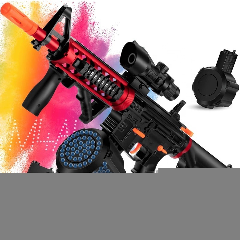 Electric M4A1 gel splatter blaster toy gun black red M416 7-8 mm soft bullet fast shooting splatter blaster gun