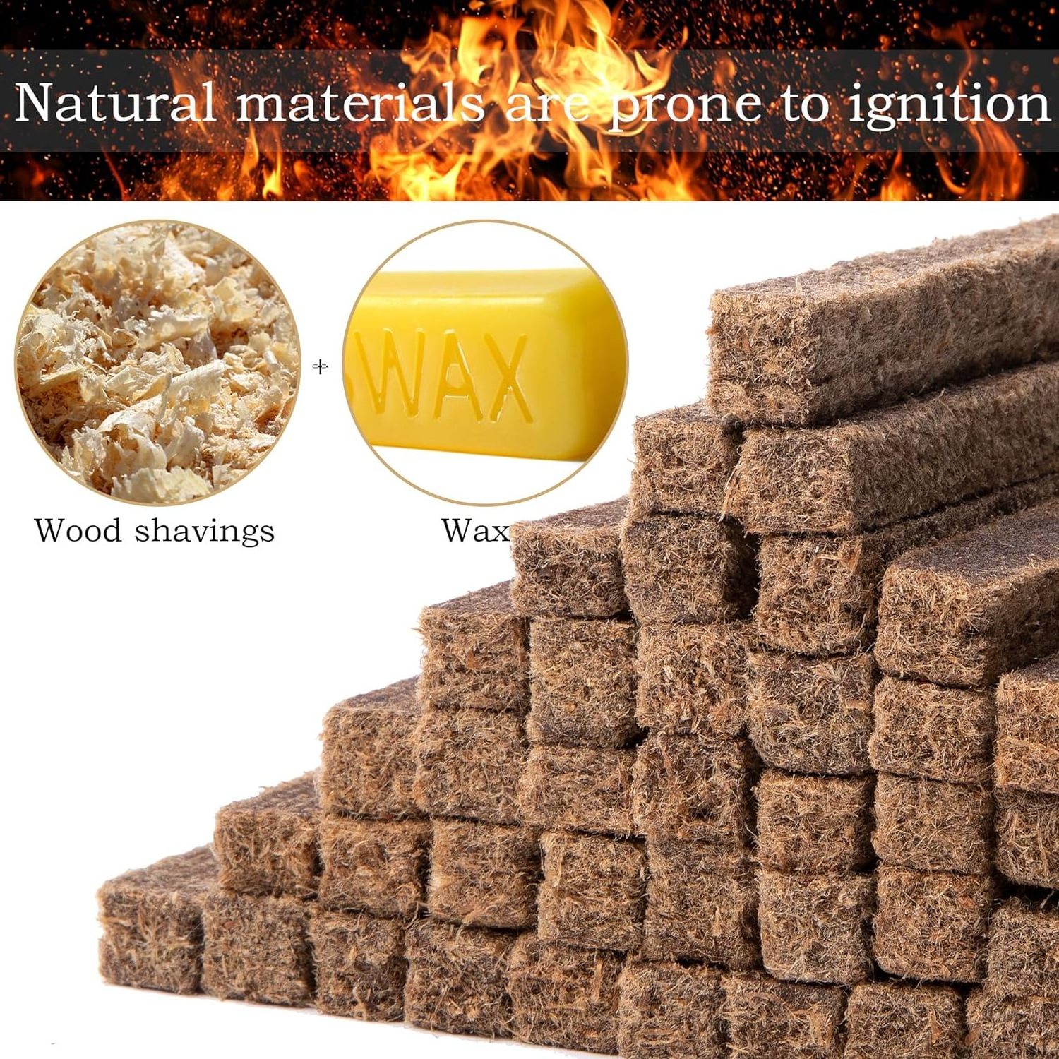 Camping Firestrarter Wood Stove Smoker Pellets Lump Charcoal Fireplace BBQ Grill 100% Natural Wood Wool Fire Starter