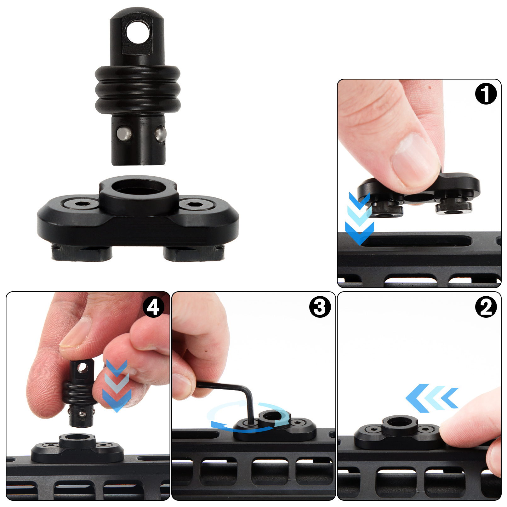 Sling Swivel Mount Heavy Duty Quick Detachable Sling Stud QD Adapter Multifunctional Sling Swivels Stud