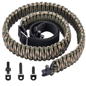 Outdoor Hunting 2 Points Sling Swivels Screws Two Points Sling Swivels Studs Nylon Strap  Adjustable 550lb Paracord Slings