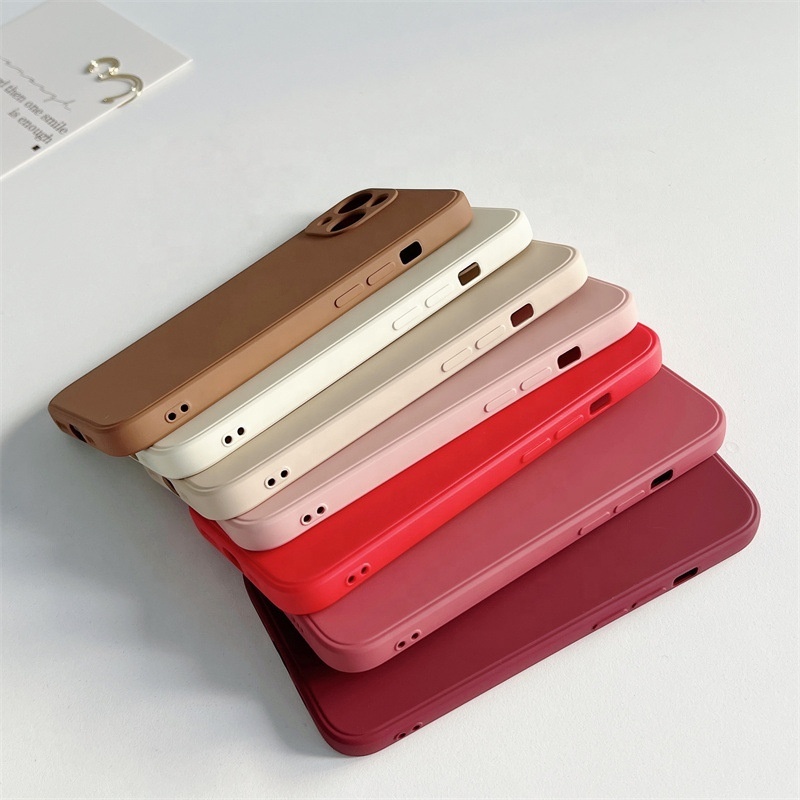 Low MOQ Blank Matt Mobile Phone Silicone Case for iPhone 15 14 13 12 11 pro max Soft Colorful TPU Phone Cover with Microfiber