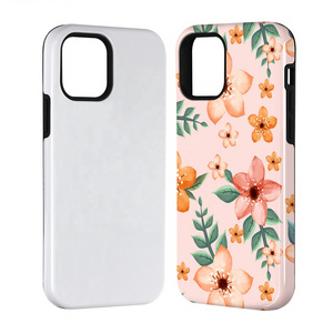 3D Sublimation Blank Cell Phone Case  For iPhone 15 Coated 2 In 1 Custom Mobile Cover iPhone 14 Pro Max Sublimation Phone Case