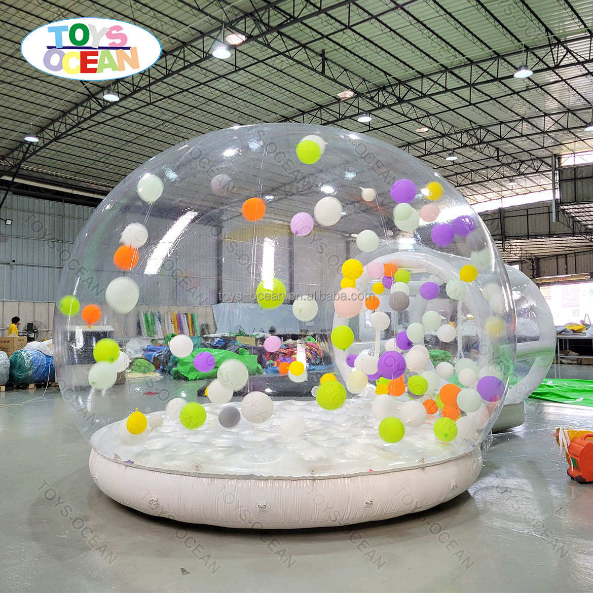 Commercial kids bubble house inflatable snow globe with bouncing floor