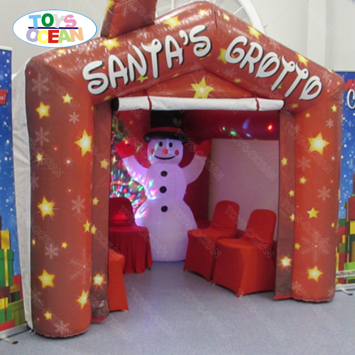 christmas inflatable santa's grotto holiday inflatable santa tent for sale