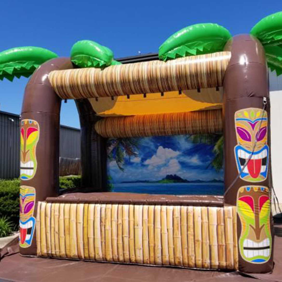 Customized Outdoor Backyard Summer Party Used Portable Inflatable Tiki Hut Bar Display Bar Inflatable Booth Bar