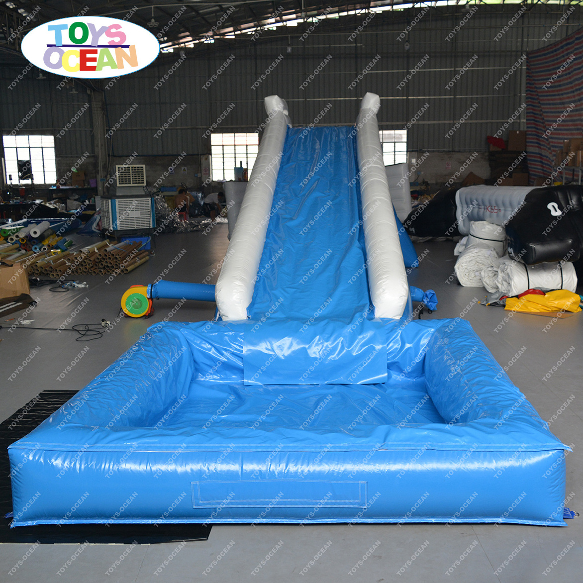 2022 new design  inflatable water slide with swimming pool for kids backyard party rental using