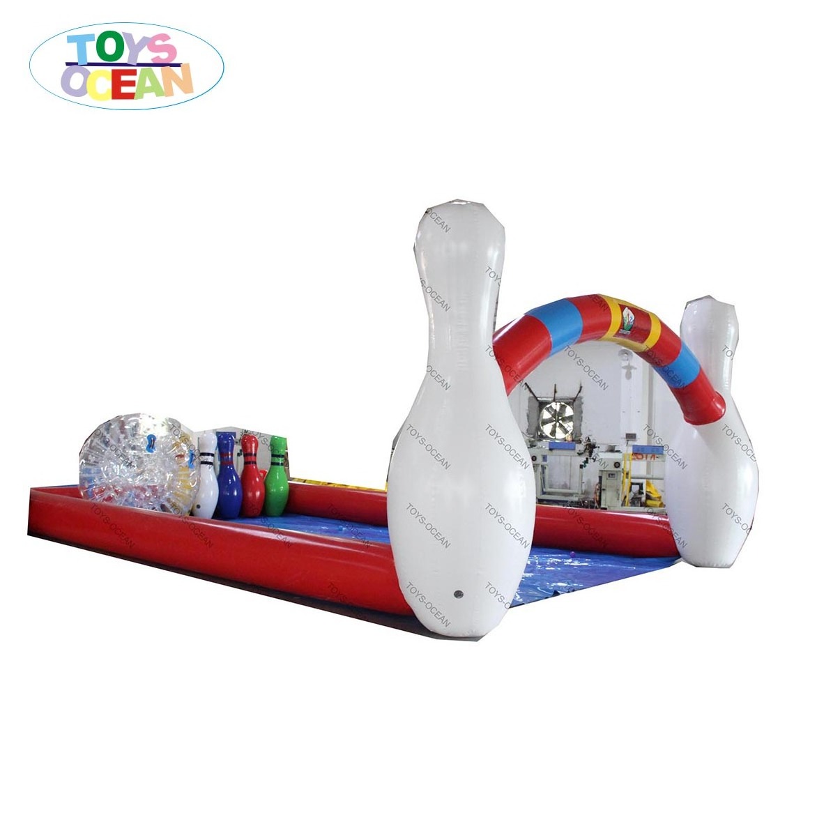 Factory Customized Cheap Inflatable Bowling Alley bowling lane human bowling game