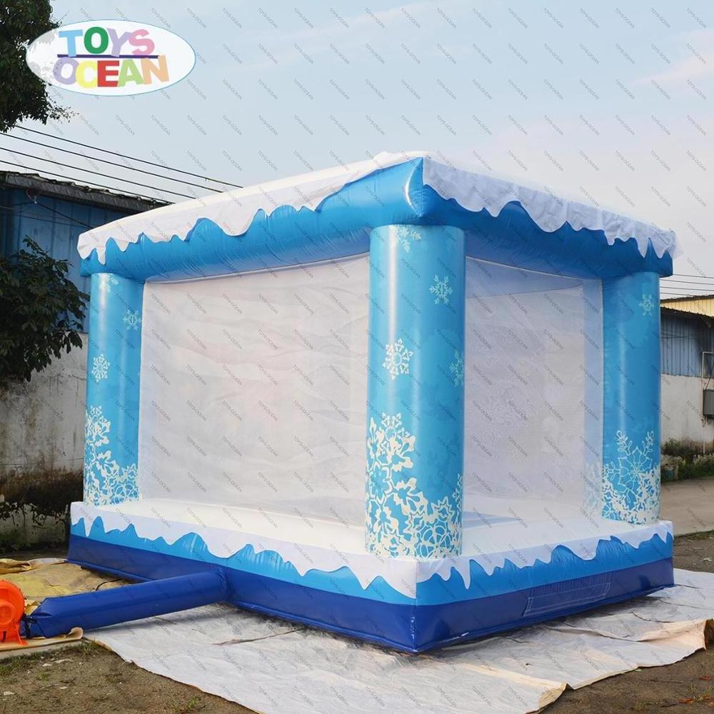 Christmas inflatable white ocean ball pit baby foam ball pit pool for party rental Snow Themed Ball Pool Pit House