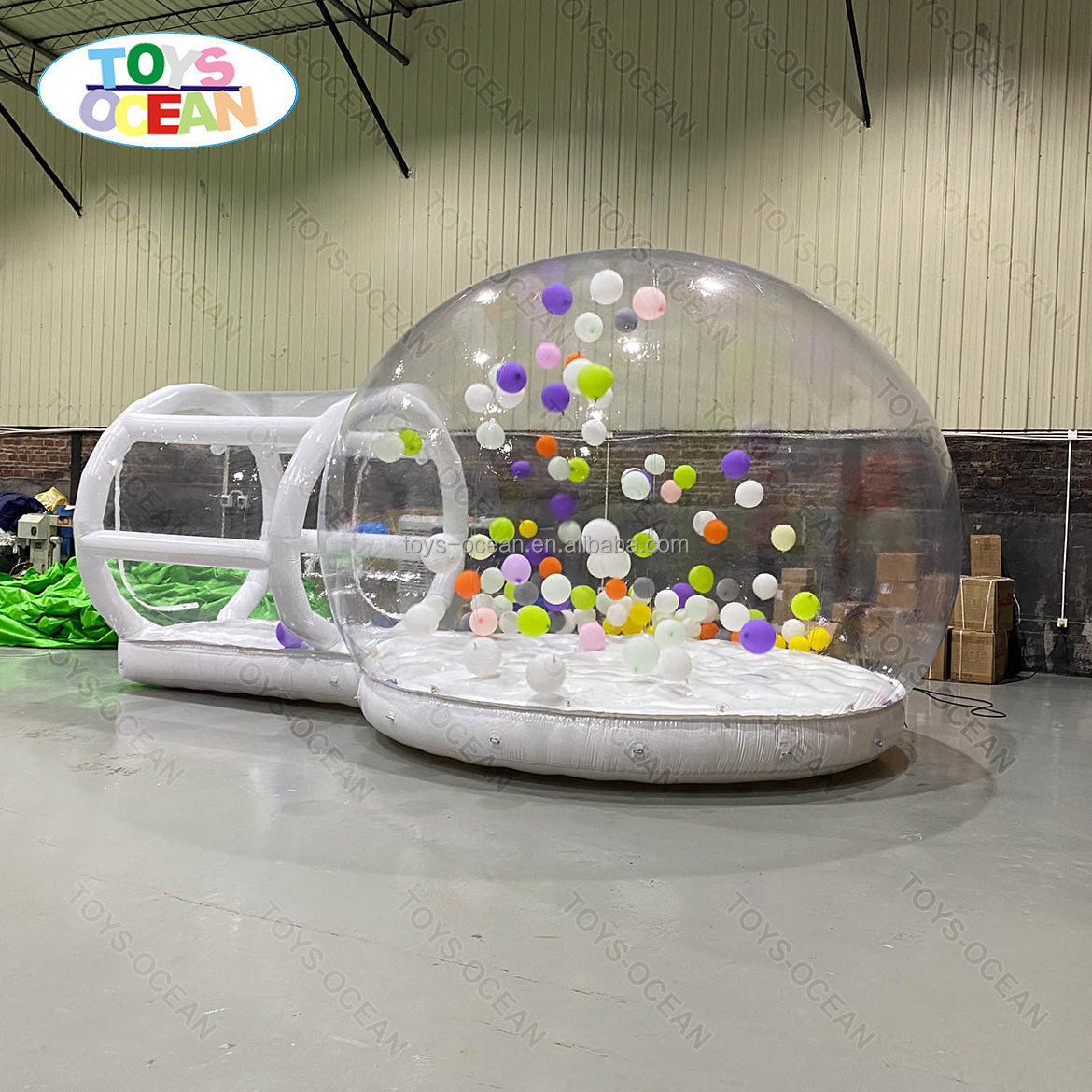 Commercial kids bubble house inflatable snow globe with bouncing floor