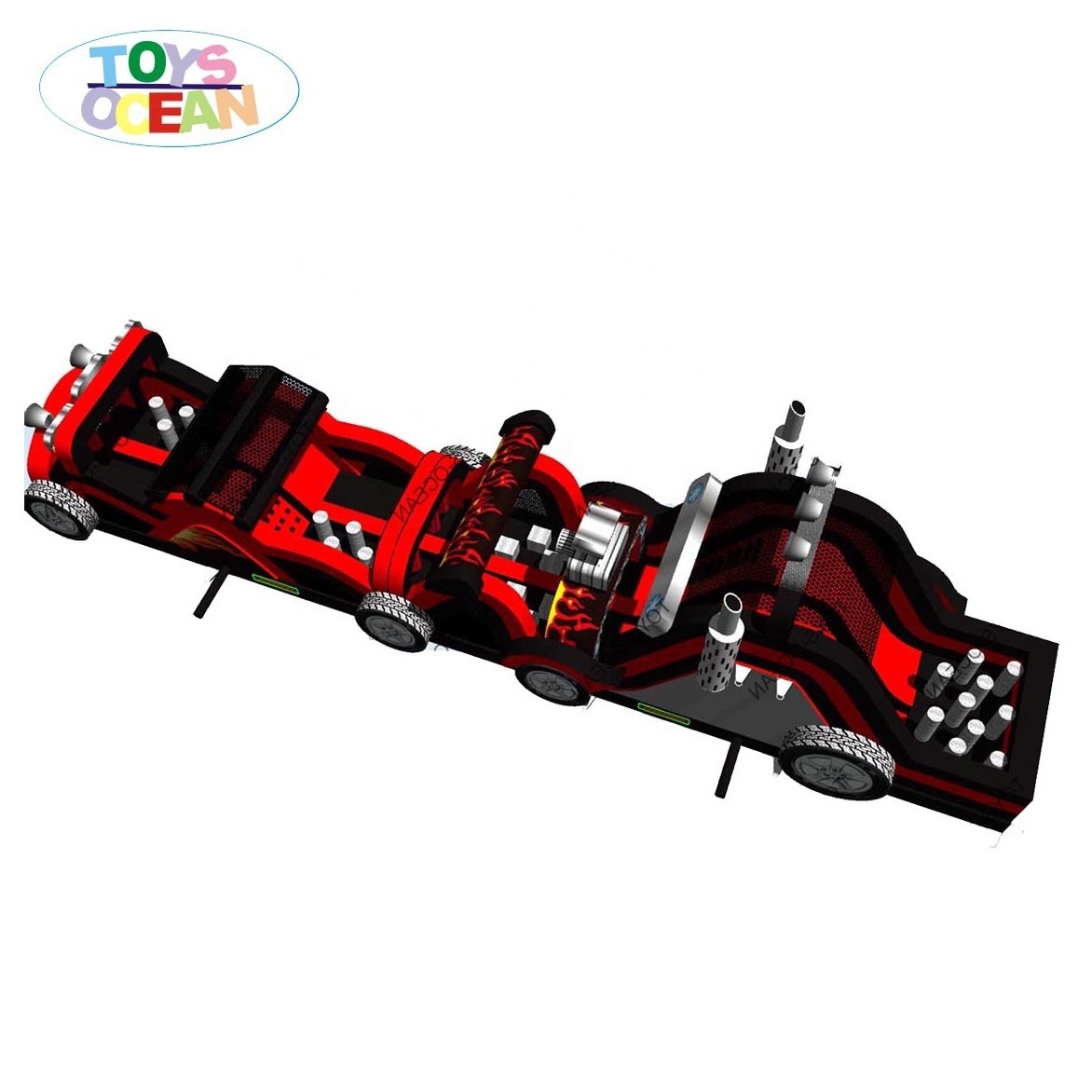 inflatable bouncer Inflatable fire truck cars obstacle course playground game