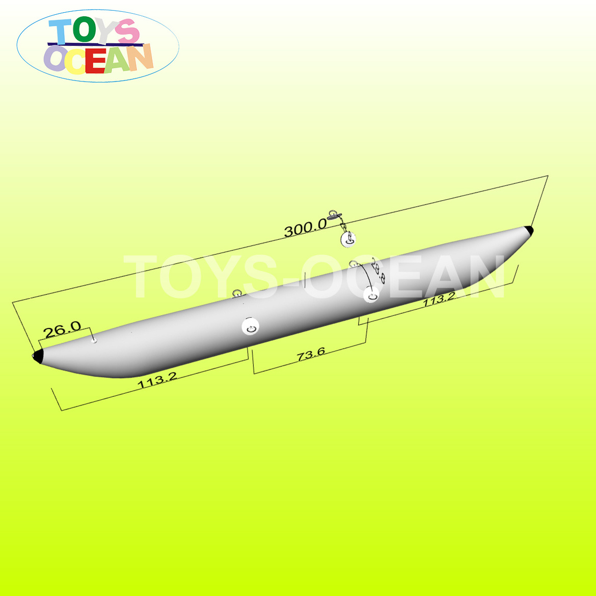 300x30cm customized made inflatable pontoon tube for float water bike