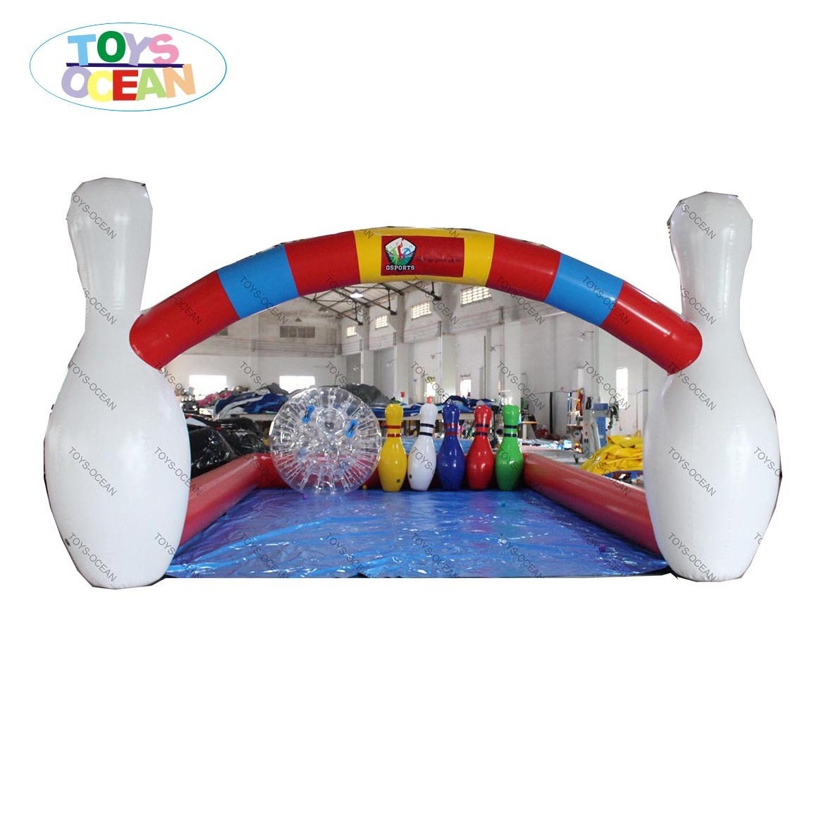 Factory Customized Cheap Inflatable Bowling Alley bowling lane human bowling game