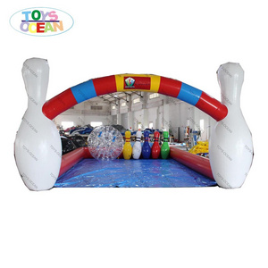 Factory Customized Cheap Inflatable Bowling Alley bowling lane human bowling game