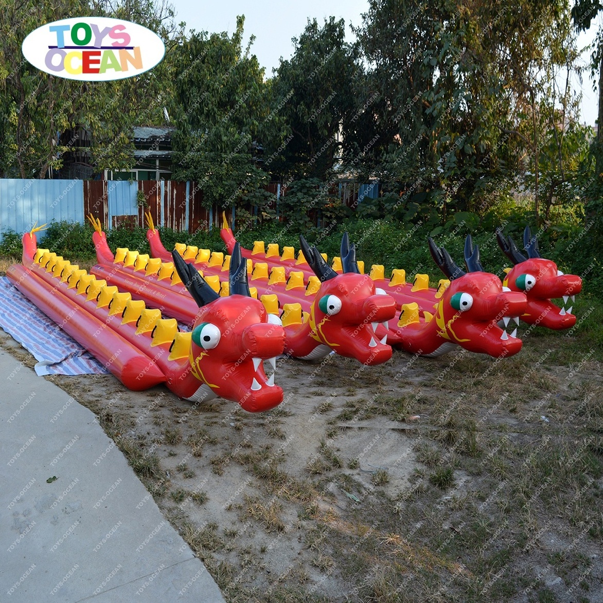 Excited 8 Players Inflatable Dragon Flying banana boat for sale Towable Tubes