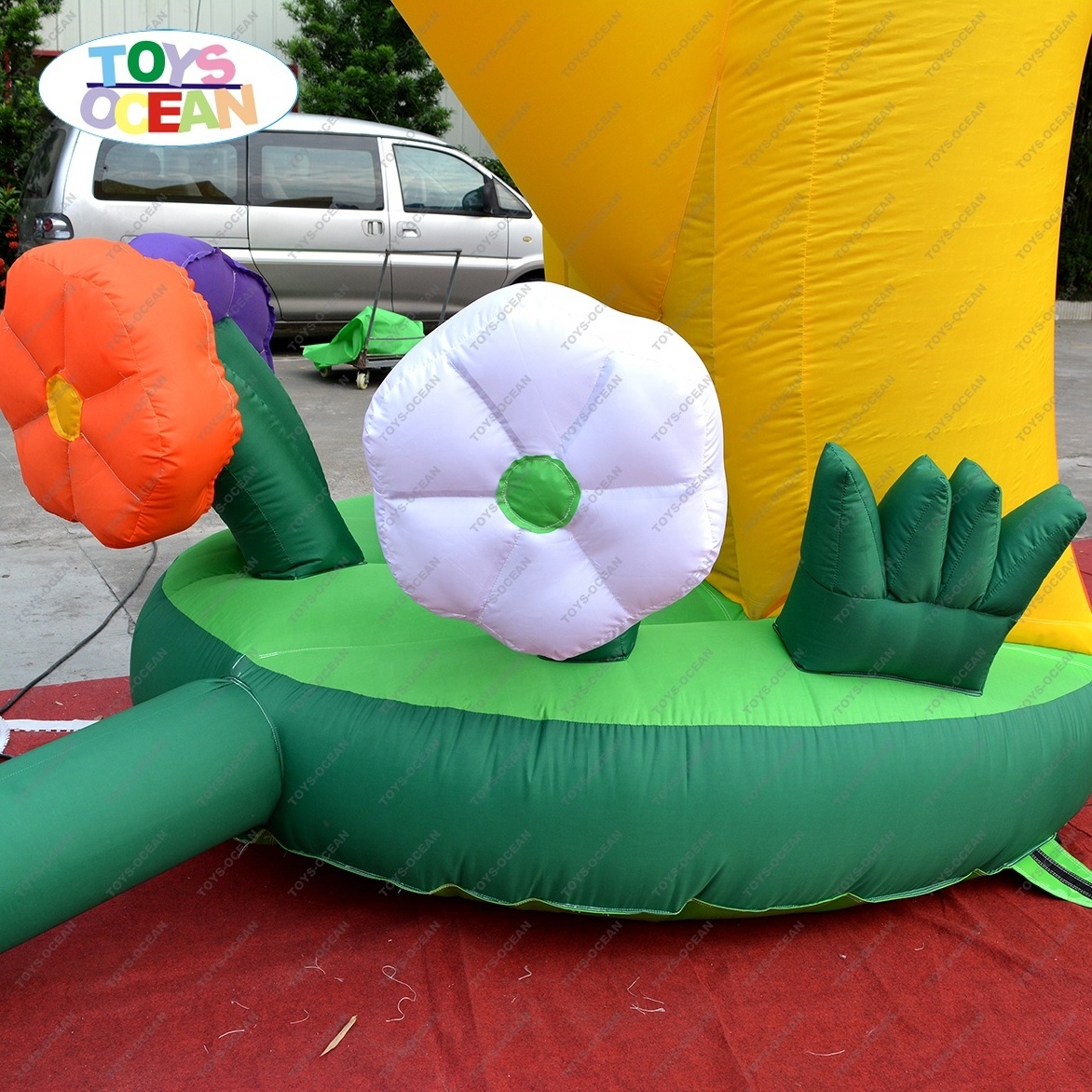 Smiling Sun flower Inflatable Arch Buildings Rainbow Arch For Advertising