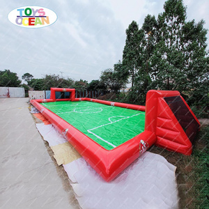 Factory customized high quality outdoor large soccer sports game goal inflatable soap football field for sale