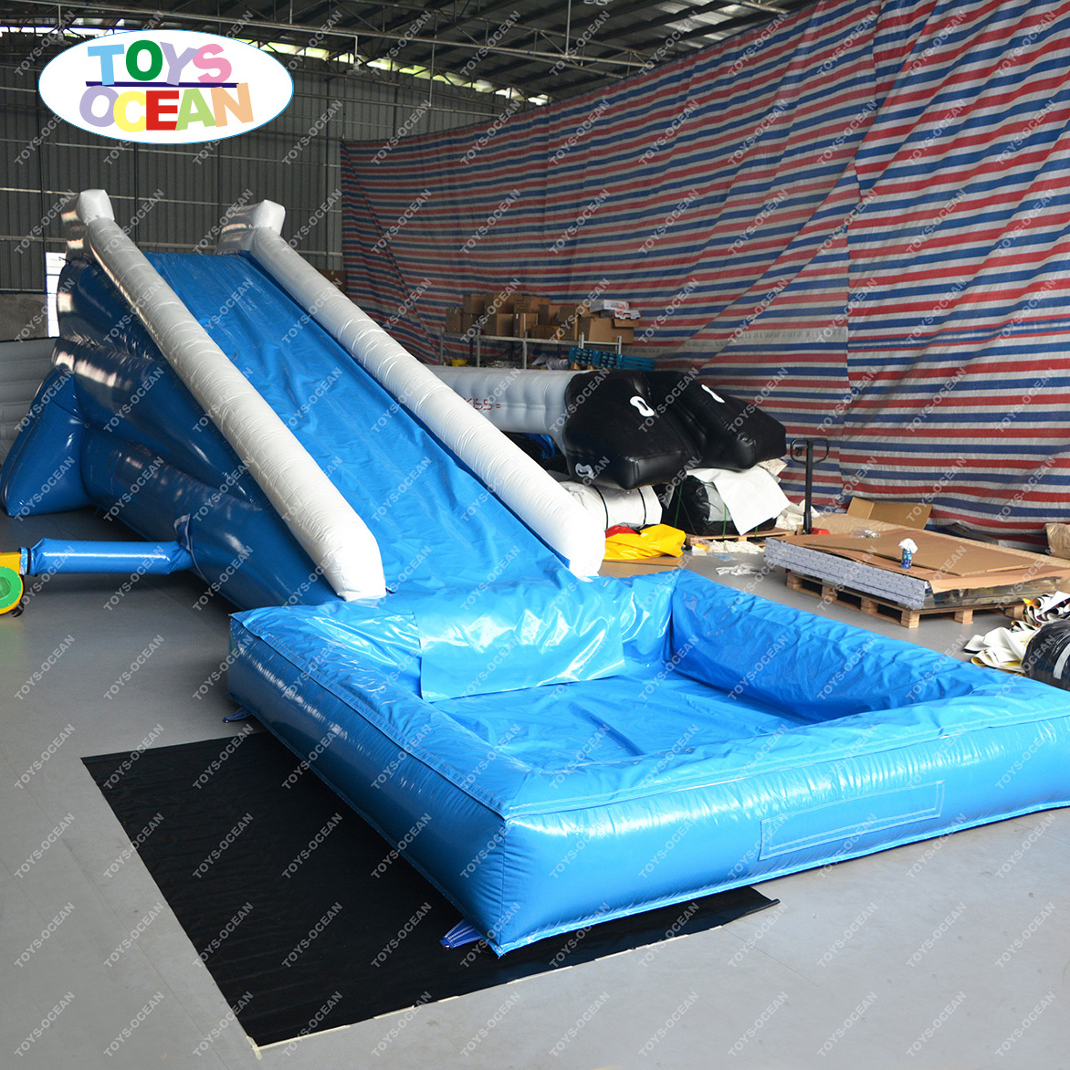 2022 new design  inflatable water slide with swimming pool for kids backyard party rental using